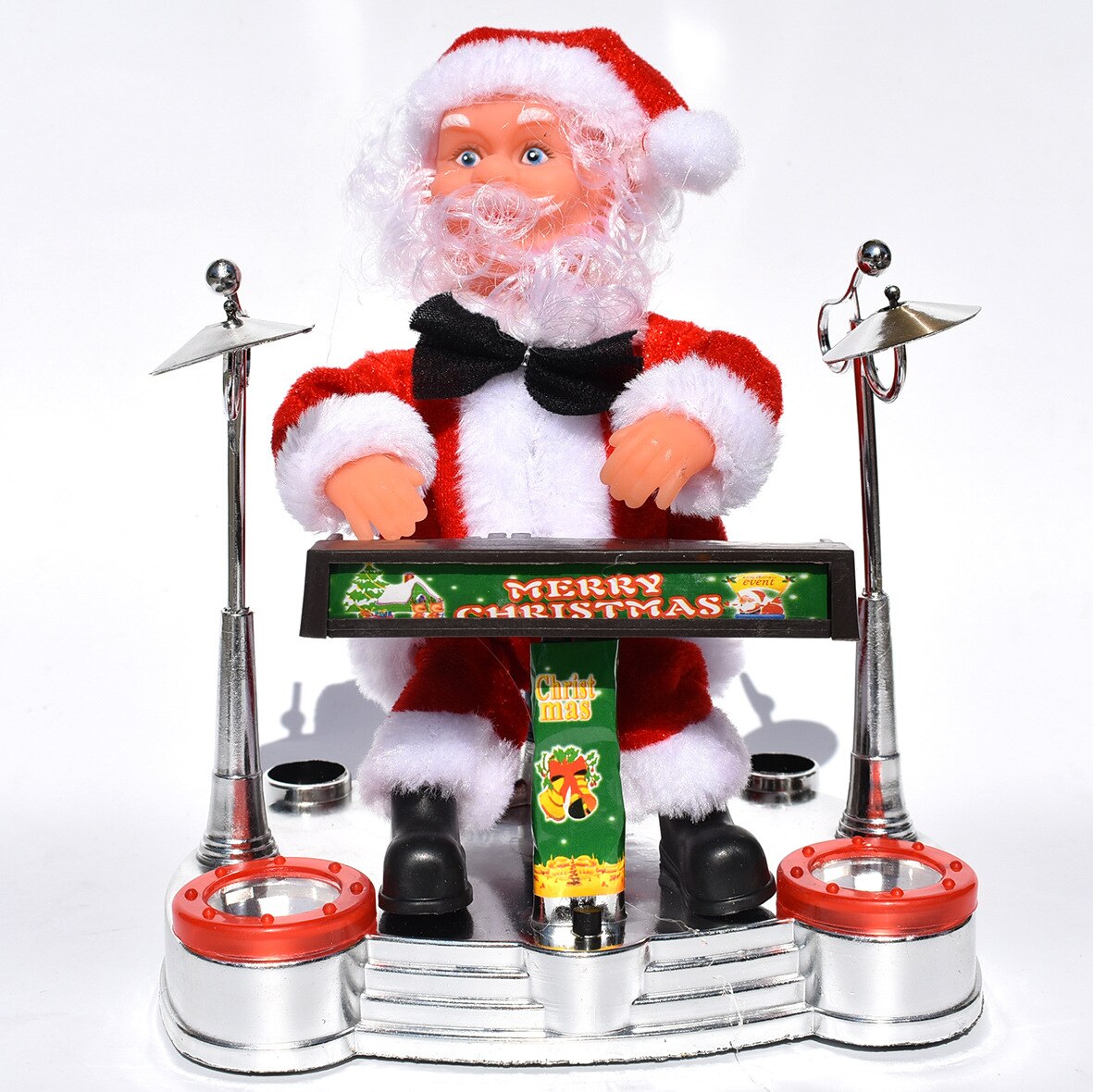 Musique poupée décorations de noël père noël jouer la guitare enfants jouets: B