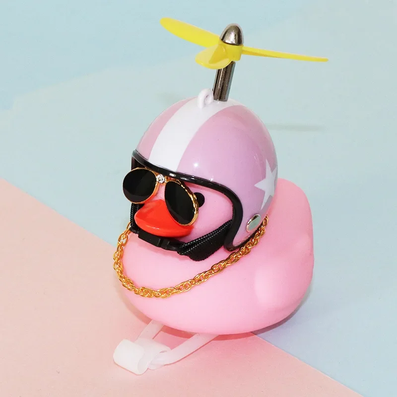 Timbre de bicicleta Daffy Pink Duck con casco, hélice, accesorios de goma para bicicleta, moto MTB, bocina de bicicleta para niños, luz de capitán de pato: Verde