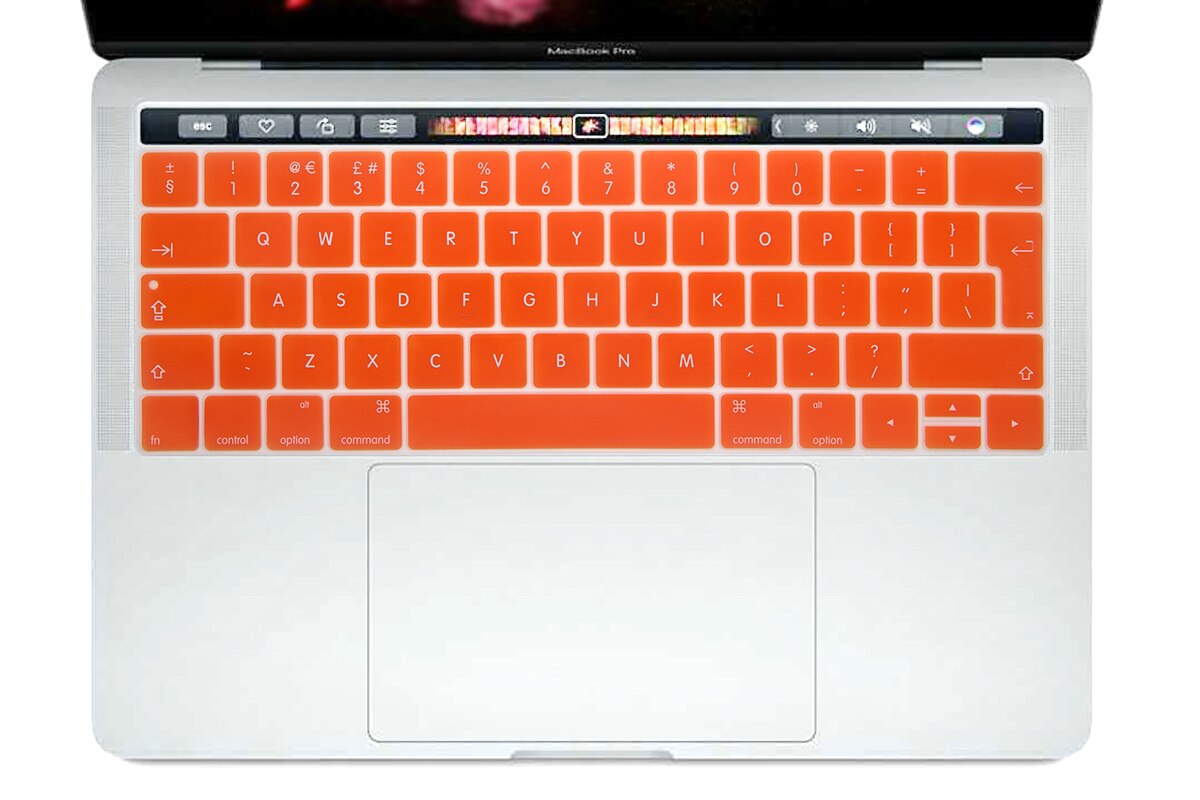 Hrh Engels Eu Silicone Toetsenbord Cover Skin Protector Voor Mac Newpro 13 "A1706 A2159 Pro 15" A1707 Met touch Bar: Orange