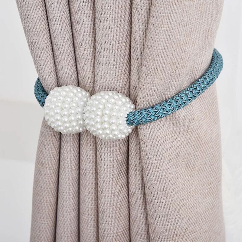 Ganchos magnéticos de perlas para cortina, soportes de cortinas, ganchos de hebilla, hebilla de bola para colgar, accesorios para cortina, decoración del hogar, 1 ud.