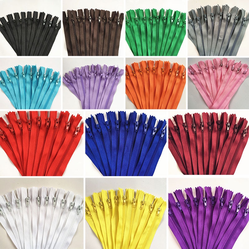 10 Pcs Mix Farbe Lange Unsichtbar Tasche Tailor Kanalisation Reißverschlüsse Geschlossen Ende Schneider Quilt Crafter Nylon Spule 8 Zoll handwerk DIY Zipper