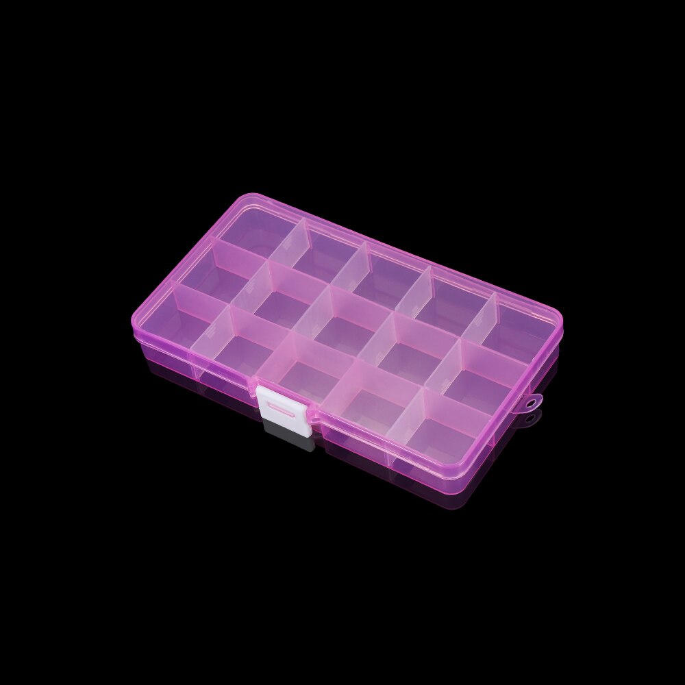 Grids Adjustable Plastic Jewelry Beads Storage Box Case Container Organize For Craft Jewelry Display Boxs Supplies: purple