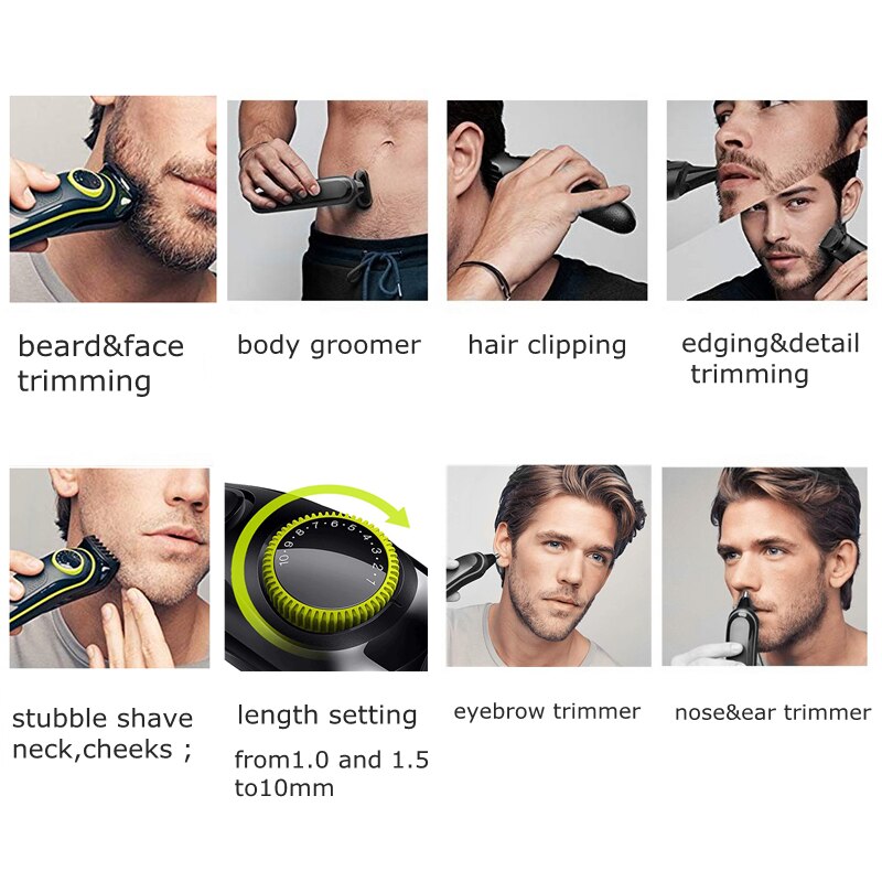 Original all in one hair trimmer for men facial body groomer electric shaver adjustable beard trimmer eyebrow nose ear haircut