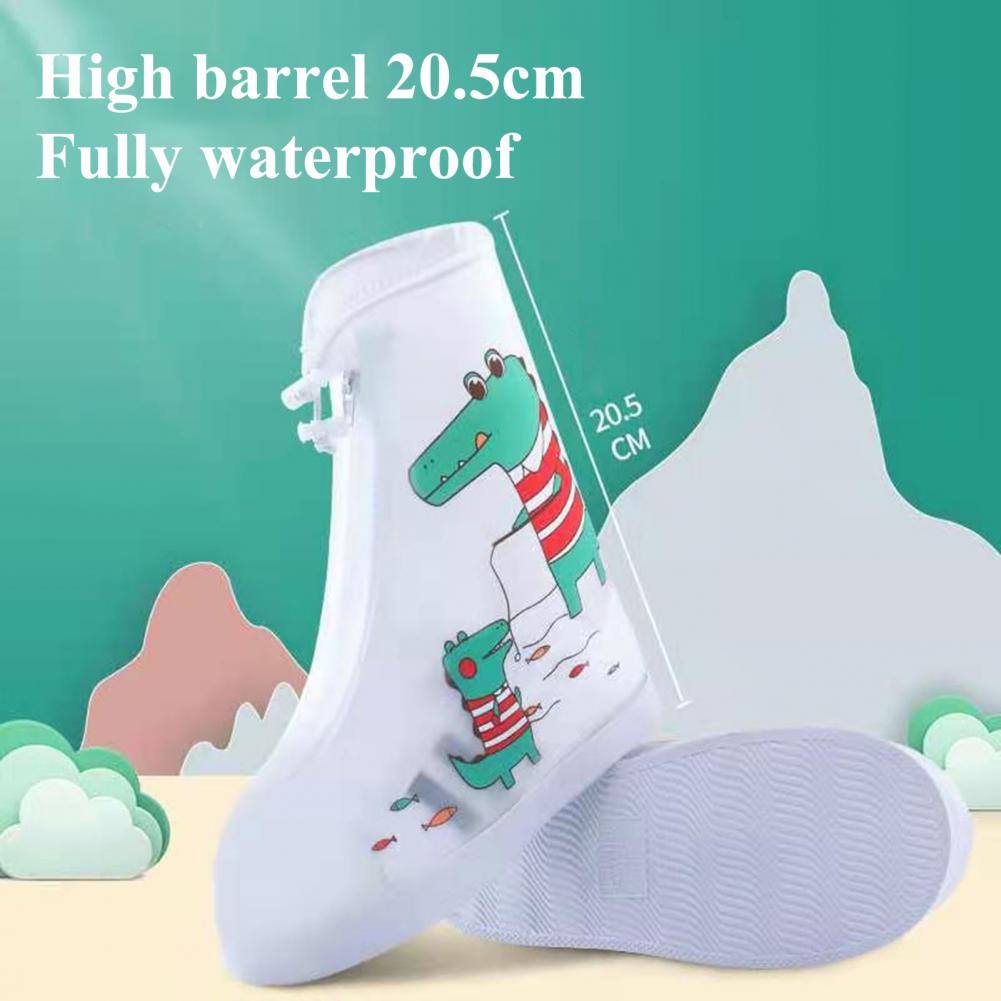 Decorative Kids Rainshoes Smooth Surface Leak-proof Unisex Kids Animal Rain Shoes Galoshes Rainshoes 1 Pair