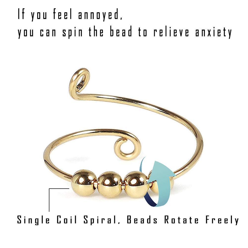 Fidget Speelgoed Kralen Fidget Ring Spinner Single Coil Fidget Ring Ring Stress Vrouw Vrij Speelgoed Draaien Angst Anti Kralen Voor meisje