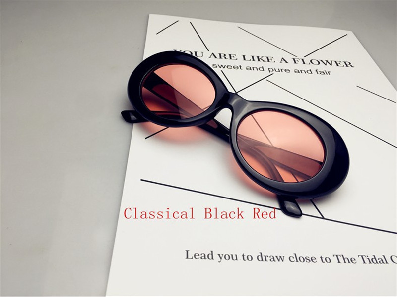 Long keeper nirvana kurt cobain solbriller til mænd kvinder plaid ovale solbriller unisex briller gafas wxr 04: Sort orange