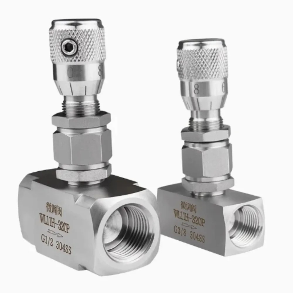 G 1/8 " 1/4 " 3/8 " npt 1/2 " stainless steel 304 needle valve micro metering flow regulation valve controller for water gas oil