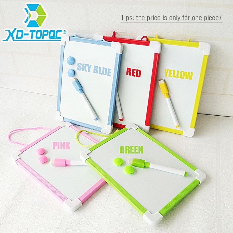 1 pc Kids Whiteboard Dry Wipe Board 5 Colors Frame Mini Drawing Magnetic White board Small Hanging Erase Boards With Pen