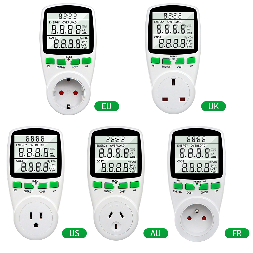 Digitaler Leistungsmesser, digitaler LCD-Stromzähler, Zähler, Ausgang, Leistungsmesser, zeitliche Koordinierung-Buchse, elektronische Zeitschaltuhr, Steckdose