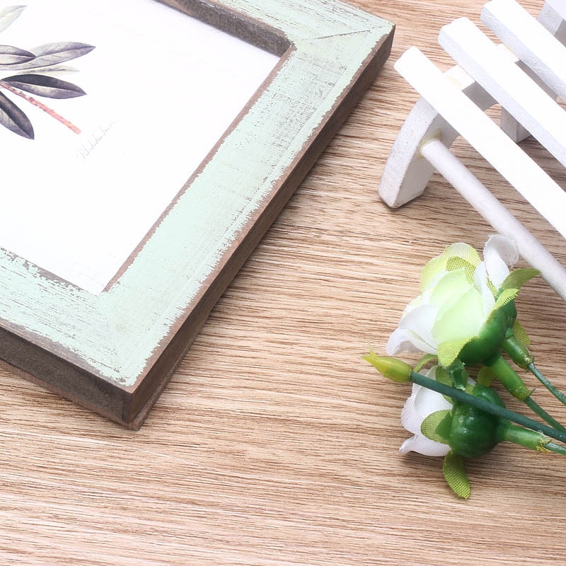 Marco de fotos Vintage para decoración del hogar, 5 colores, 17,6x12,6 cm, , bricolaje, marcos de fotos de boda de madera # SRN, 1 ud.