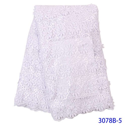 Franse Mesh Kant Stof Afrikaanse Kant Stof Nigeriaanse Veters Stoffen met Pailletten voor Jurken KS3078B: Picture 5