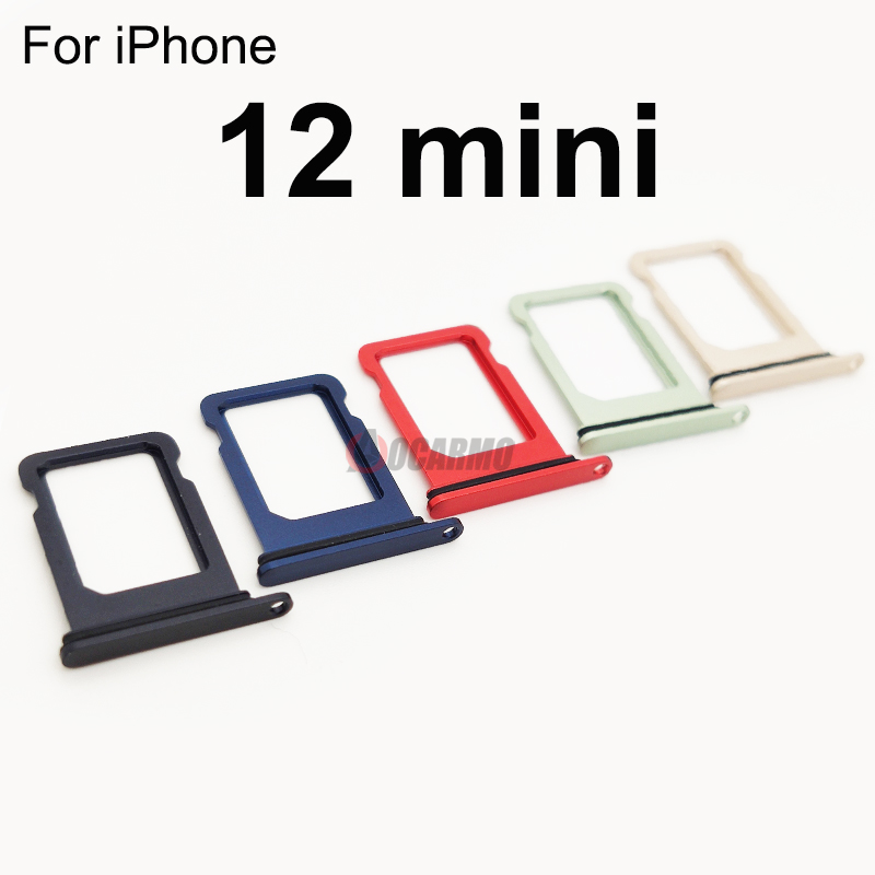 Para Apple iPhone 12 mini bandeja de tarjeta SIM individual cajón con ranura negro blanco rojo verde azul piezas de repuesto