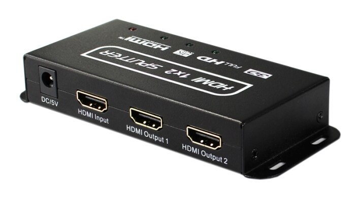 HDMI Splitter With Mounting Bracket 1X2 One In Two In One Out Two 4K HDTV Computer Splitter: Default Title