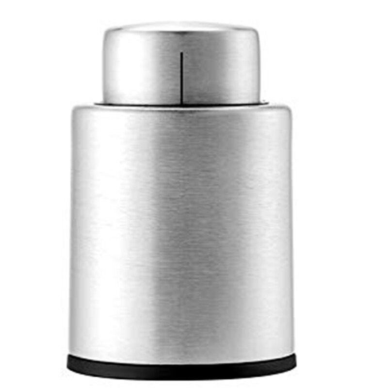 Wijnstopper wijnkurk huishoudelijke afdichting 304 roestvrijstalen vacuüm wijnflesstopper wijnstopper met tijdschaal zilver 4- pack