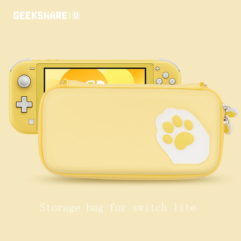 GeekShare-funda de silicona para nintendo Switch Lite, bolsa de almacenamiento CP con garra de gato, carcasa dura para NS Lite, accesorios para consola de juegos: yellow for lite