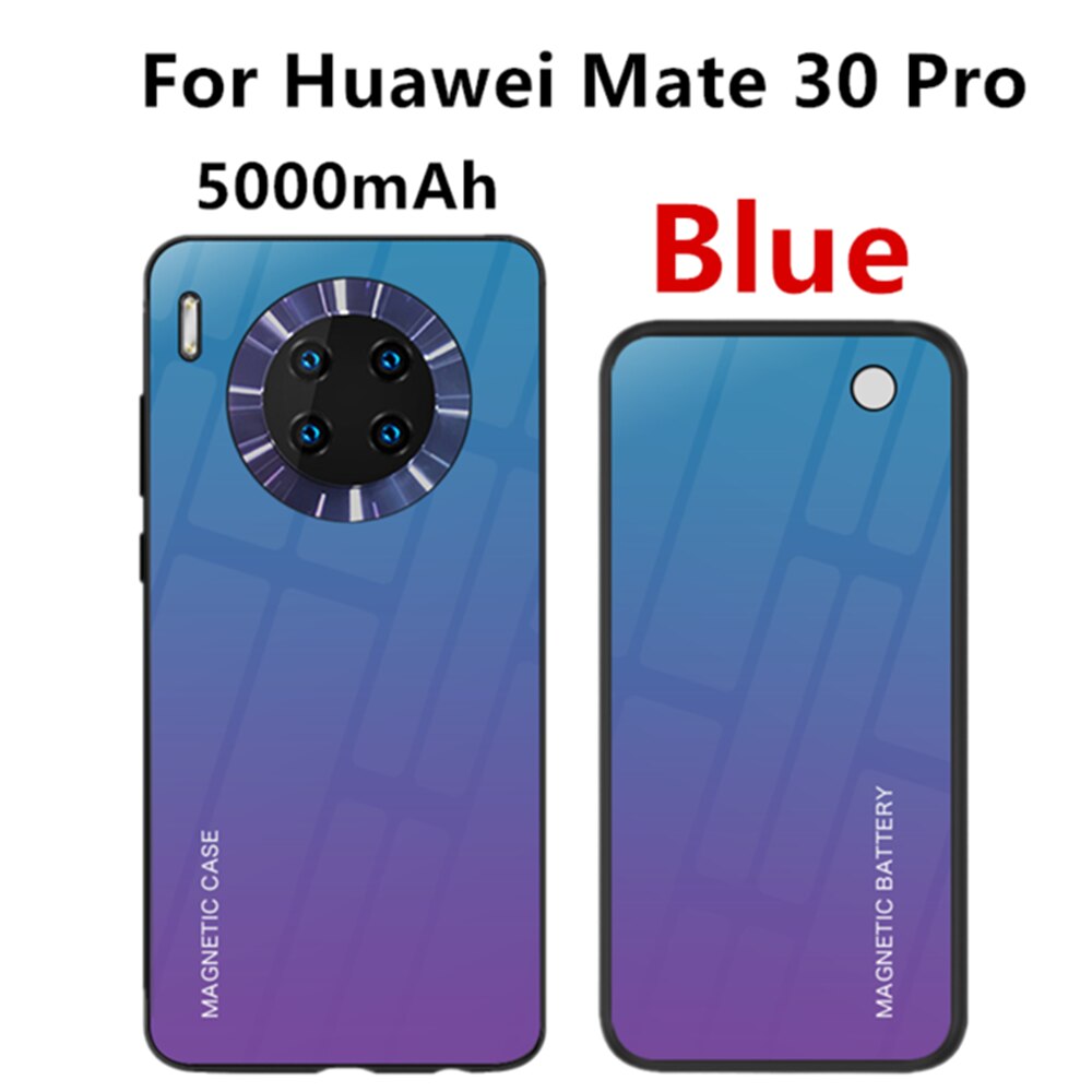 5000mAh Drahtlose Aufladen Akku fallen Für Huawei Kamerad 30 Profi Sicherung Magnetische Batterie Energie Bank Ladegerät fallen Für Huawei Kamerad 30: Blau Kamerad 30 Profi