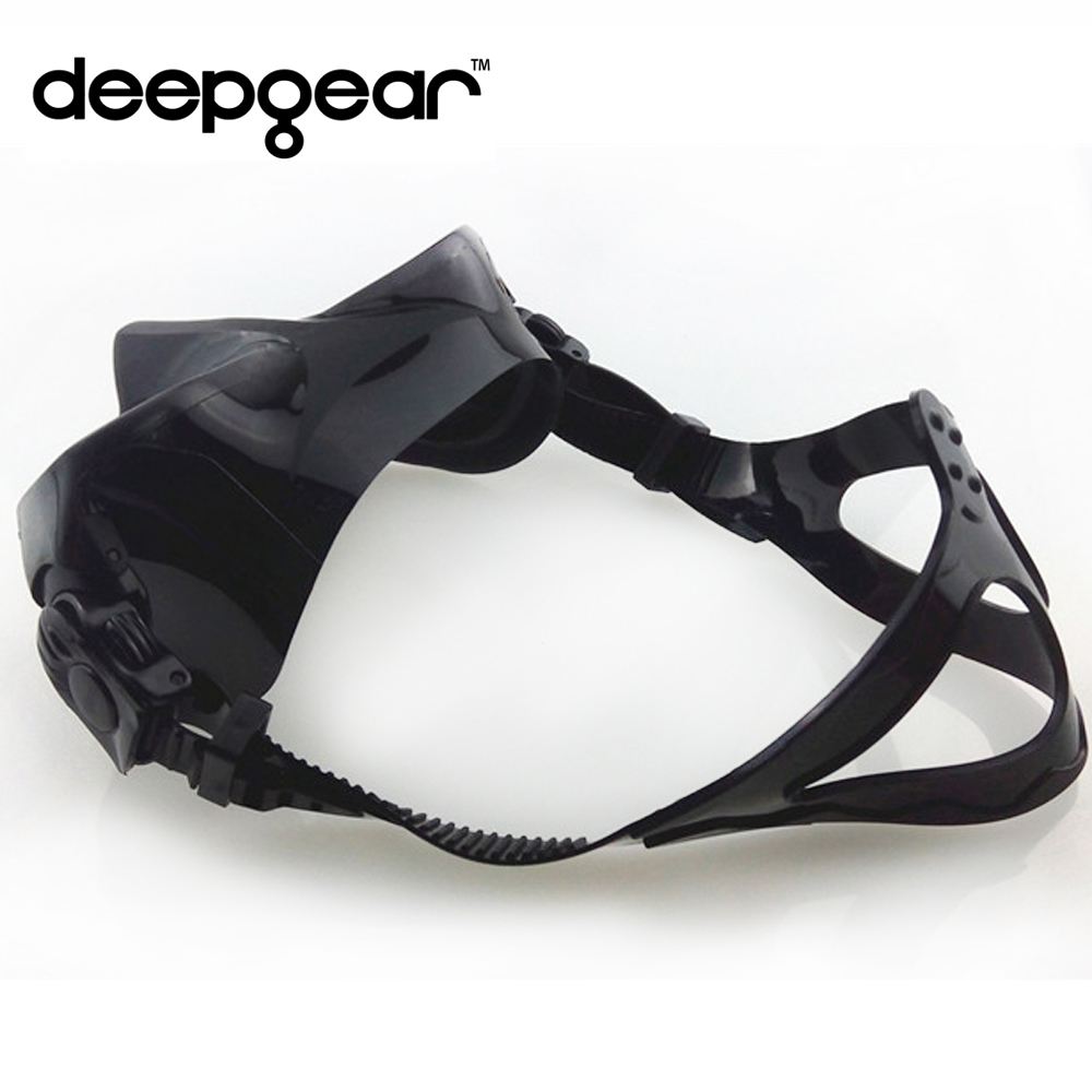 DEEPGEAR Extreme low volume spearfishing mask black silicon freediving mask top spearfishing and dive gears tempered scuba mask