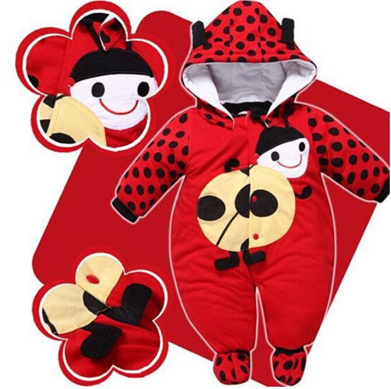 Een stuk Baby Boy Footies Baby Meisje Kleding Voor Winter Warm Gewatteerde Jumpsuit Hooded Outfit Kleding 3- 24 maanden Babys