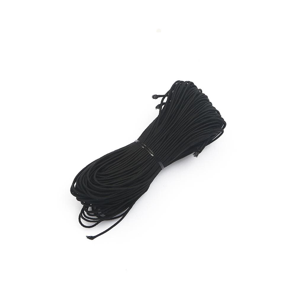 25m/ zakjes 1mm rubberen elastische band rekkoord kralen touw riem touw kralen draad diy naaien kledingstuk riem knutselen armband: Zwart