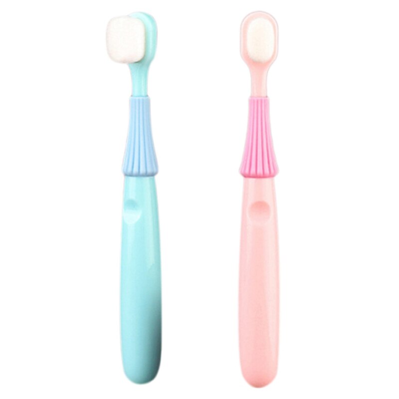 Cepillo de dientes pequeño con forma de paraguas para niños, de pelo suave cepillo de dientes, color azul y rosa, 1-2-3 años: Default Title