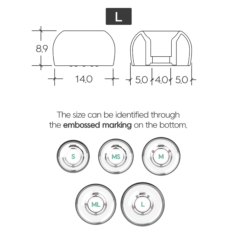 Divinus Prism Wide Bore LSR Earphone Eartips For 4-6mm Nozzle, Earphone Ear Tips for Dunu Davinci, AFUL Performer 5+2, JUZEAR