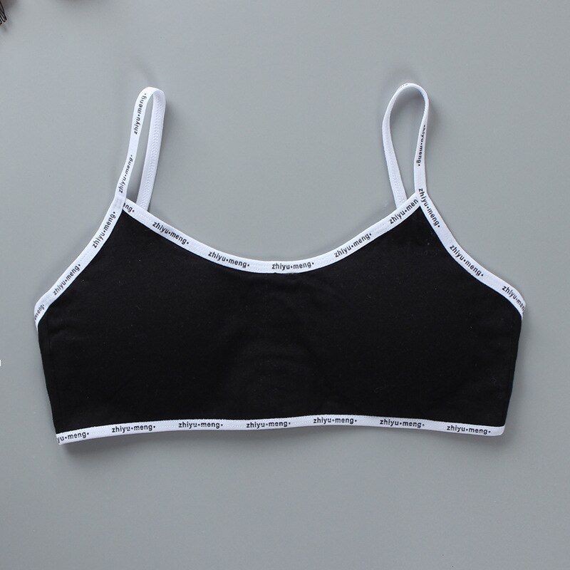 V-TREE ragazze reggiseno in cotone intimo traspirante top Crop adolescenti per ragazze morbido reggiseno sportivo per bambini cura del seno dei bambini: Black