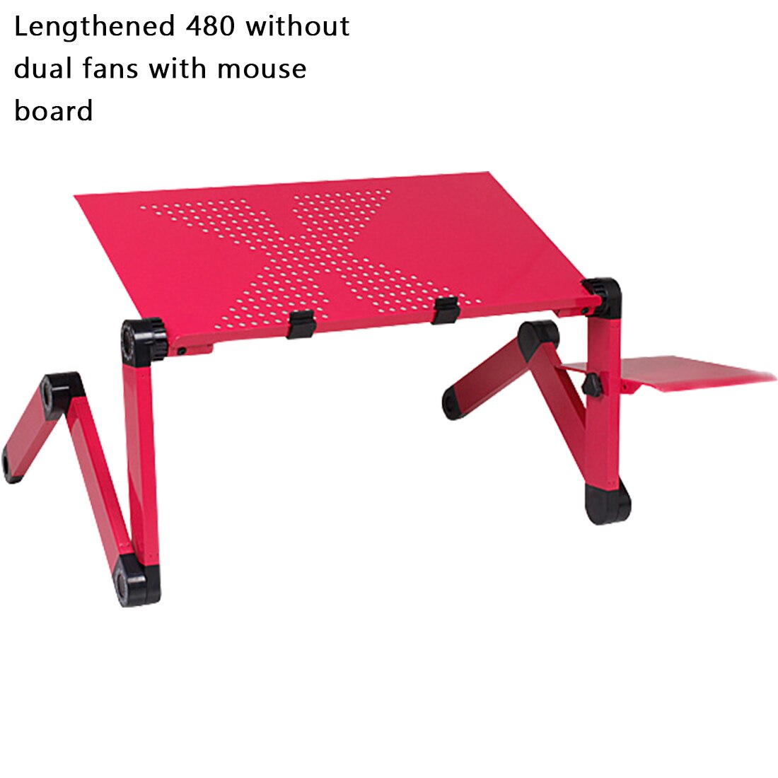 Portable Laptop Desk Adjustable Notebook Desk Aluminum Bed Lapdesk Tray PC Table Stand Notebook Table Desk Stand With Mouse Pa: 480 Red No fans