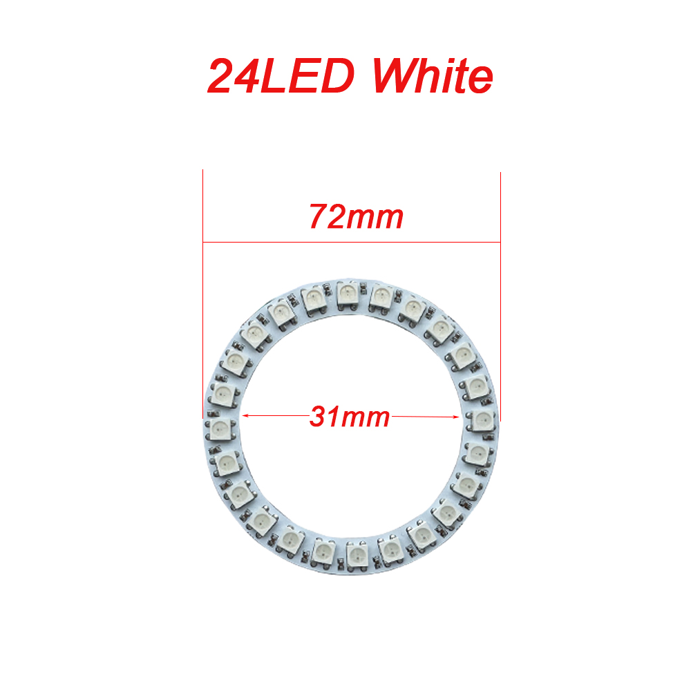 WS2812B Addressable Led Pixel Ring 8/16/24/35/45/60Leds WS2812 5050 RGB Led Diode Ring Color IC Built-in LED: Navy Blue