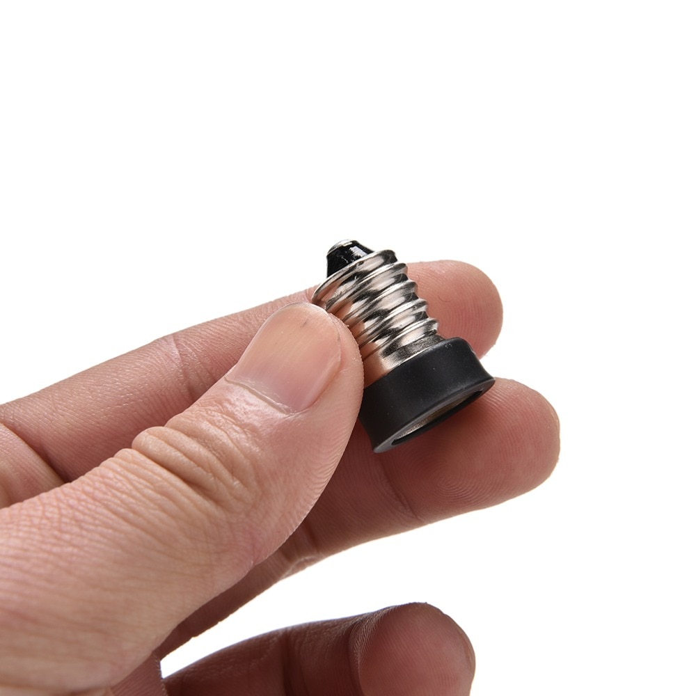 1 stuk zwarte kunststof met metalen led-lamphouderconverter  e14 to e12- fitting conversielampvoettype adapter