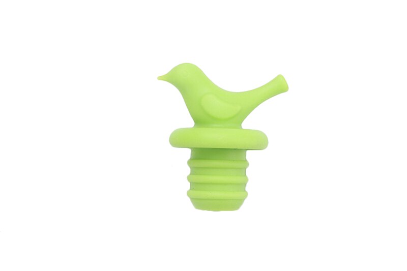 Sales Vogel Vormige Wijnfles Stoppers Siliconen Bier Wijn Kurk Plug Fles Cover Keuken Bar Tool: green