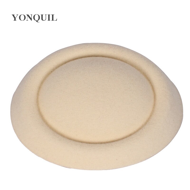 20 Kleuren 16Cm Tovenaar Hoeden Bases Wolvilt Party Hoeden Diy Haaraccessoires Pillendoosjepet Stewardess Cap 12 stks/partij MH018: Beige