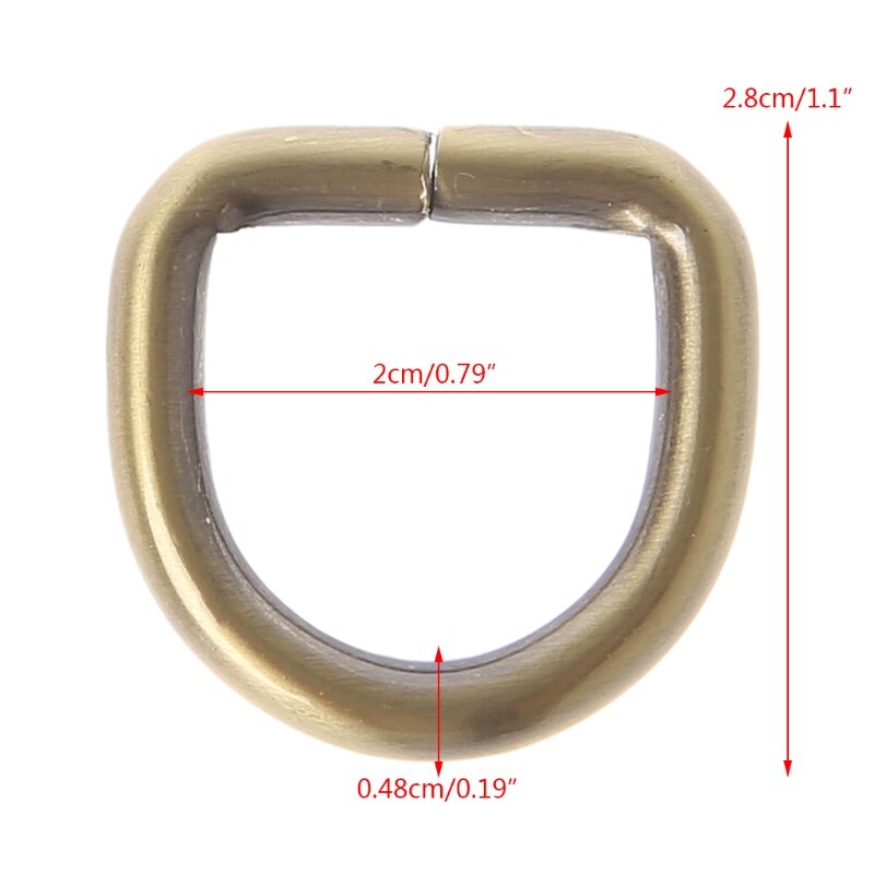 10 Pcs 2 Cm Metalen Riem Riem Web D Ring Zakken Gesp Sluiting Handtas Lederen Tas Purse Bag Accessoires