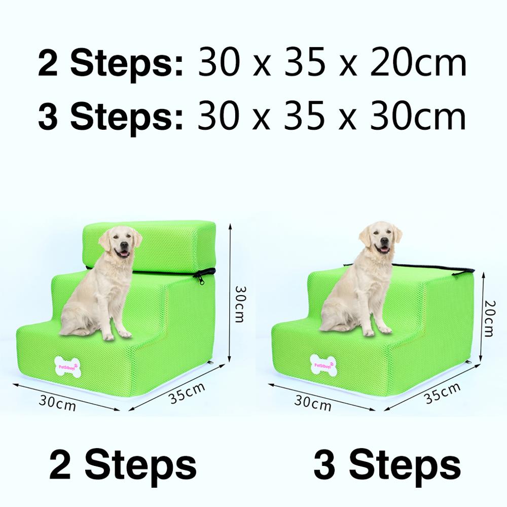 Hond Trap Hond huis Ademend Anti-slip Verwijderbare Huisdier Bed Trappen Hond Oprit 2 Stappen Ladder voor Kleine Honden лестница для собак: E / 2 Steps
