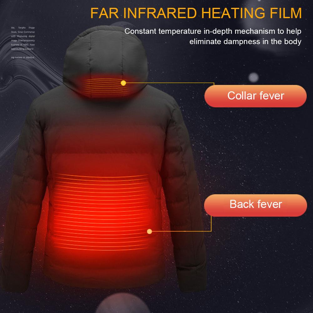Waterproof Winter Jacket Men Heating Jacket USB Heating Jacket Smart Temperature Control Automatic Heating Electric Heating