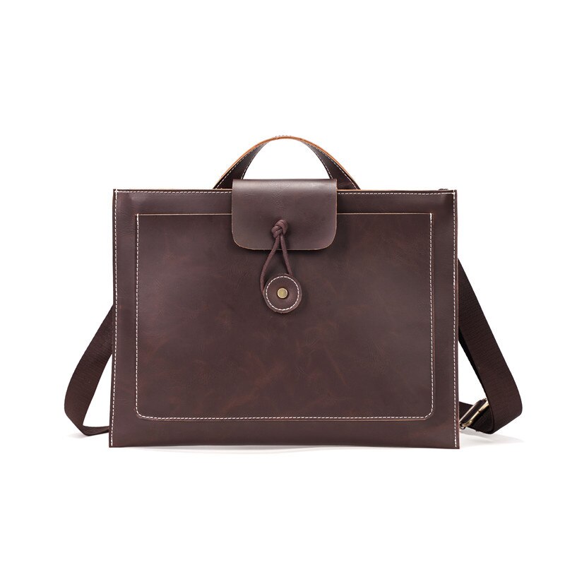 Herentas heren aktetas dunne harde crossbody tas pu handtas sacoche homme portafolio tablet officiële werktas koffie