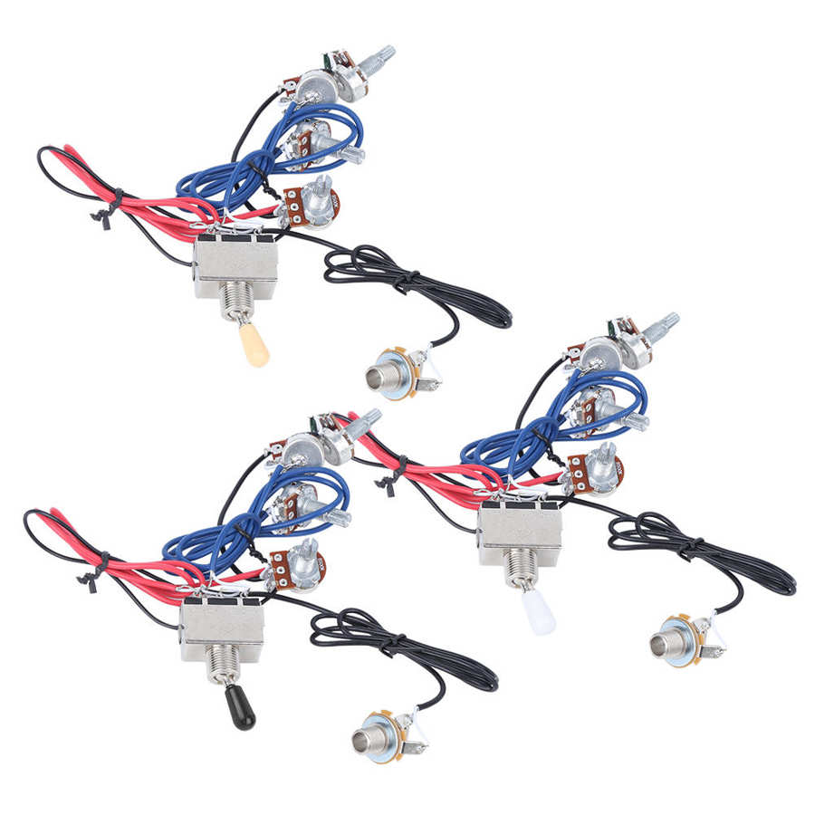 Guitar Wiring Harness Kit Prewired Harness 3 Way Switch 2V2T1J for Electric Guitar Wire Accessories