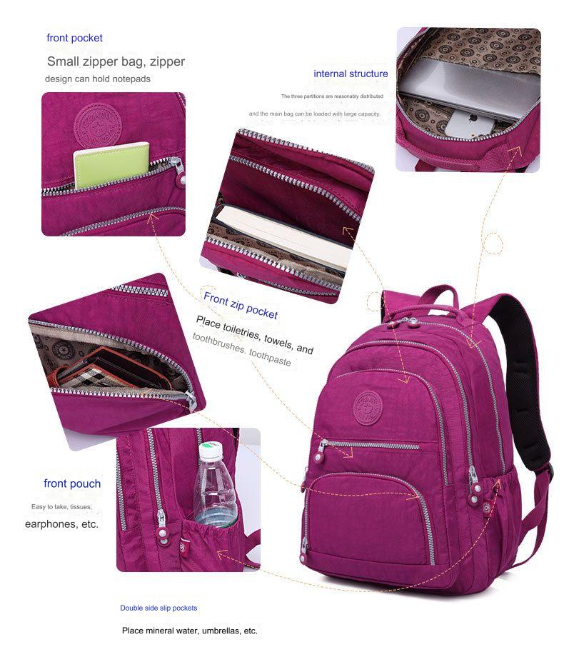 Tegaote Schulrucksack für Studenten, für Teenager, Mädchen, Jungen, 2024, Reiserucksäcke, Tasche, Damen, Nylon, wasserdicht, Laptop-Rucksack, unisex