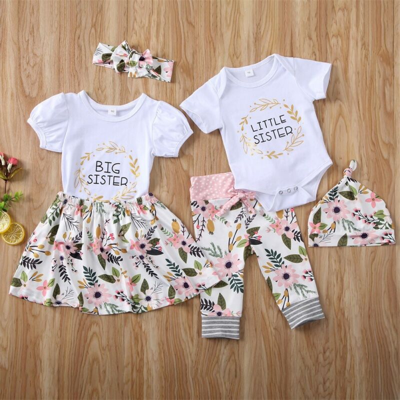 Familie Suchen einstellen Große/Kleine Schwester Passenden Baby Mädchen Spitzen Strampler Kleid Hosen Kleidung Familie Passenden Outfits