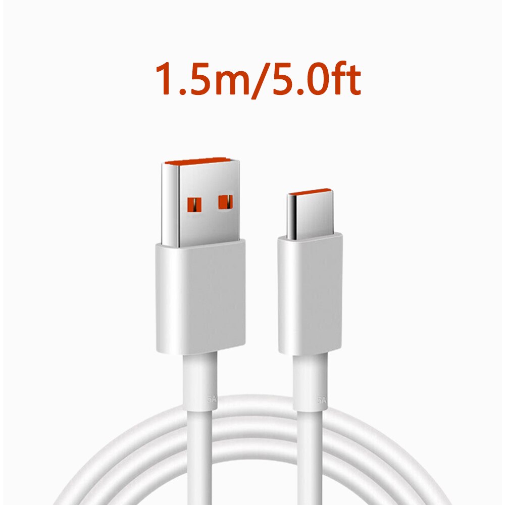 5A Turbo Charging USB Type C Cable For Xiaomi Redmi K30 Ultra 10X Pro K30 Pro Note 9 Pro Max K30S Pro Poco X2 phone: 1.5m