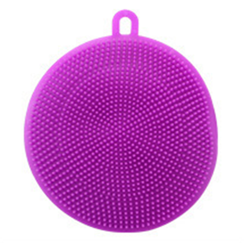Esponja antibacteriana de silicona para lavar platos, cepillo de silicona multifunción para cocina, herramienta pequeña, protección ambiental duradera: purple Brush