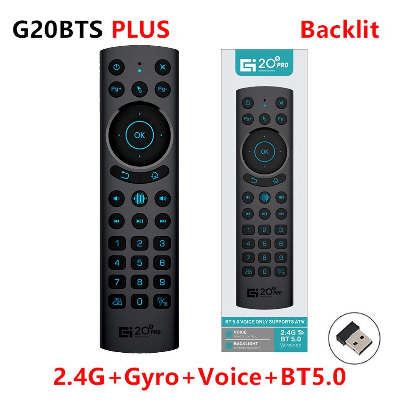 Mando a distancia G20S PRO para Android TV BOX, mando a distancia infrarrojo con botones retroiluminados inalámbricos, Bluetooth 2,4, G20BTS Plus, 5,0G: G20BTS Plus