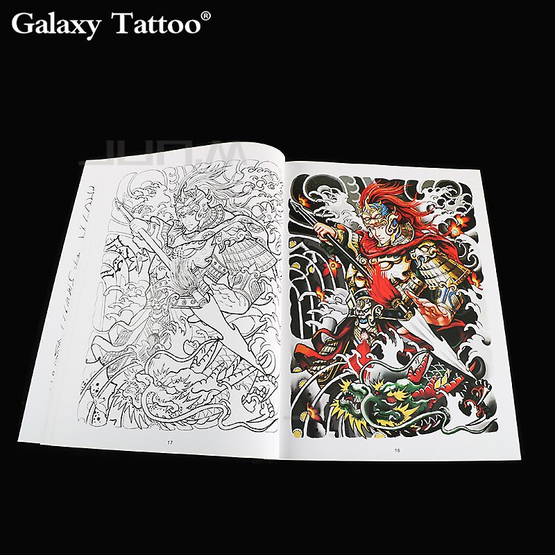 A4 Grote Patroon Schilderen Tattoo Boek Kleur Schets Contrast Kleur Mythe Legend Karakter Verhaal Afbeelding Menselijk Tattoo Art 42 Pagina 'S