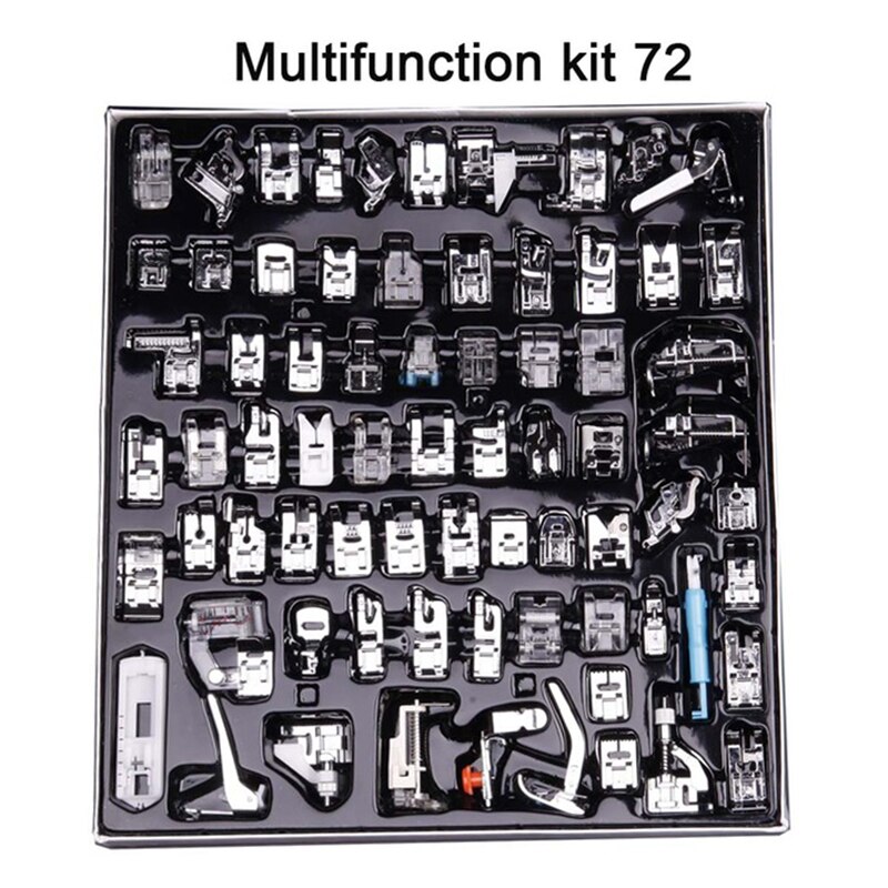 Brother Singer – pied-de-biche pour Machine à coudre 32/52/62/72/82, Kit de tressage, point aveugle, surjet, pièces de règle à fermeture éclair: WHITE