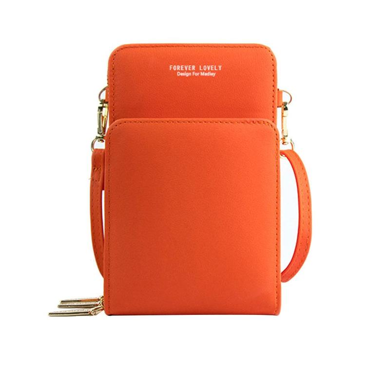solid color multifunctional ladies shoulder wallet V6K5: F