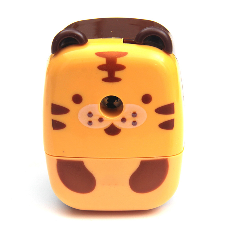 Kawaii Panda Tiger Pencil Sharpener Manual Hand Crank Pencil Cutter Sharpener Kids Korean Stationery School Office Supplies: Yellow