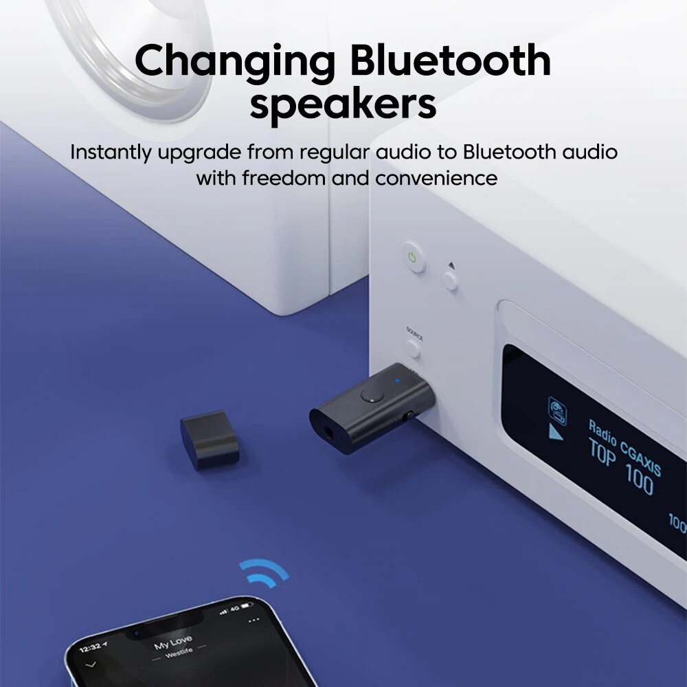 USB Wireless Bluetooth Adapter 5.3 Transmitter Receiver AUX 3.5mm Audio Adapter For Home Car Music System USB Aux Music