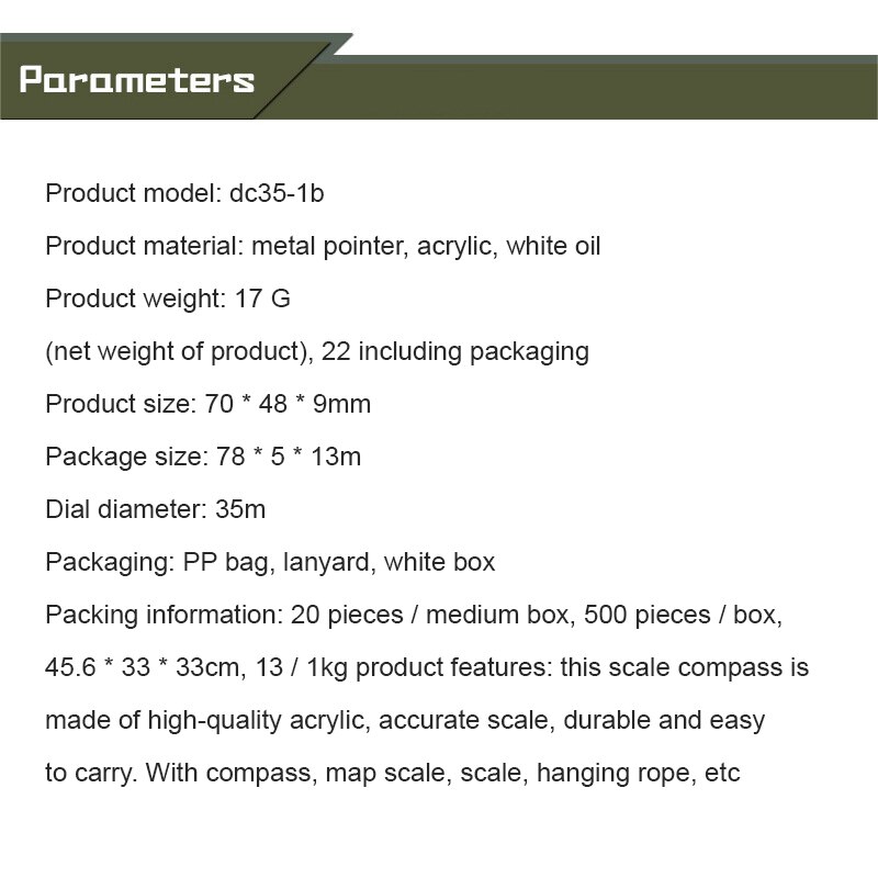 Map Scale Measuring Compass Portable Multi-functional Outdoor Survival Tools for Camping & Hiking