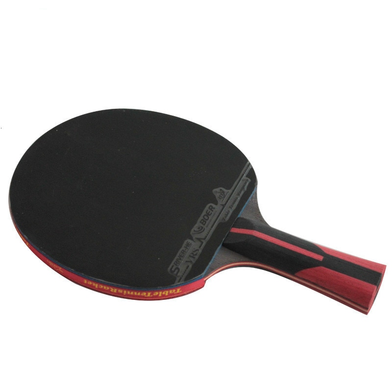 6 Star Table Tennis Racket Blade Wood Carbon Fiber Blade Ping-Pong Racket Bat 7 Layers Horizontal Grip Straight Grip Paddle 1PC