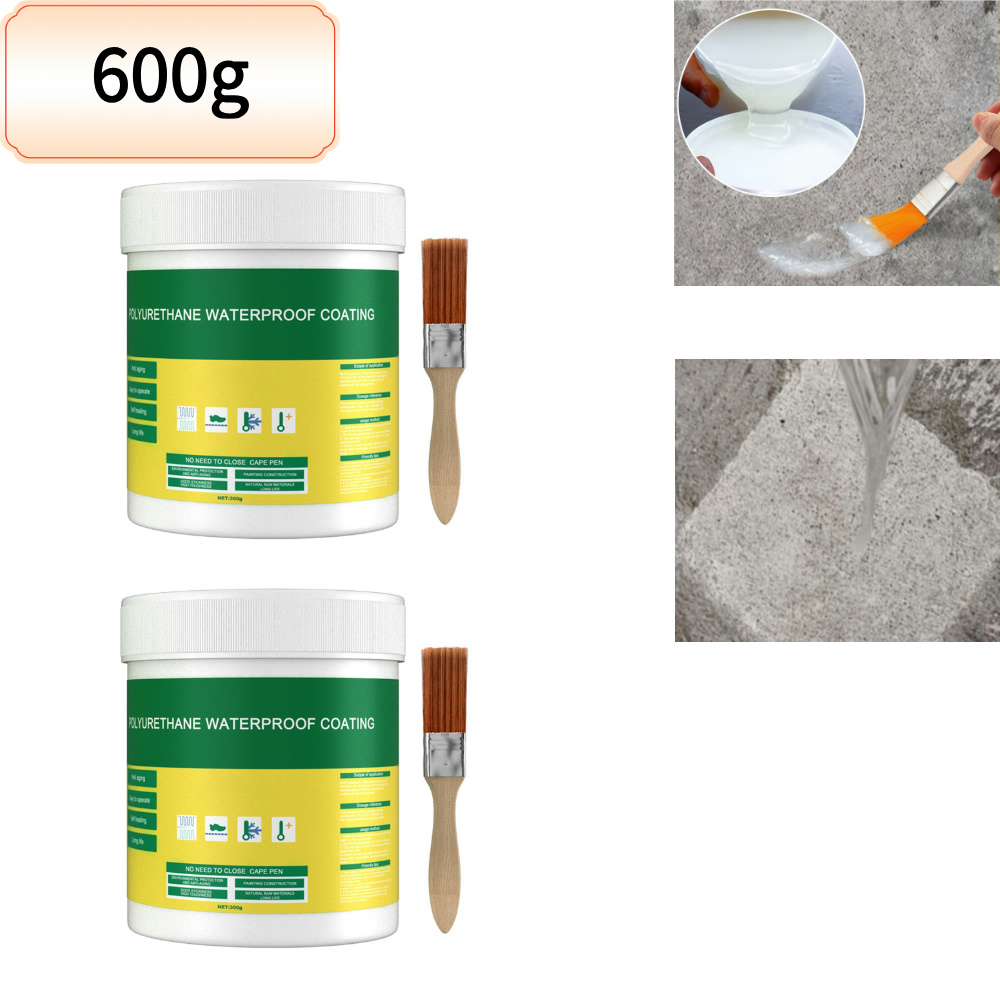 30-1200g Waterproof Coating Sealant Agent Transparent Invisible Paste Glue With Brush Adhesive Repair Roof Waterproof Sealant: Brown