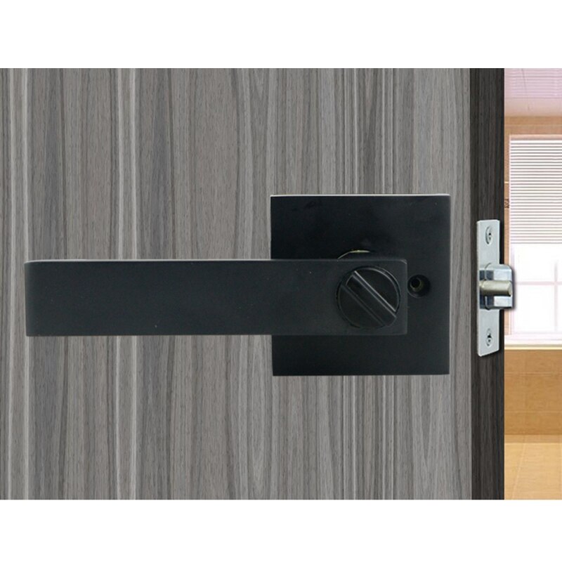 Door Handle Door Handle Lock Square Channel Privacy Mask Interior Bedroom Room Bathroom Three-Bar Spherical Lock